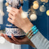 Blaugrüner Mond | 925 Sterling Silber | Mondglas-Armband